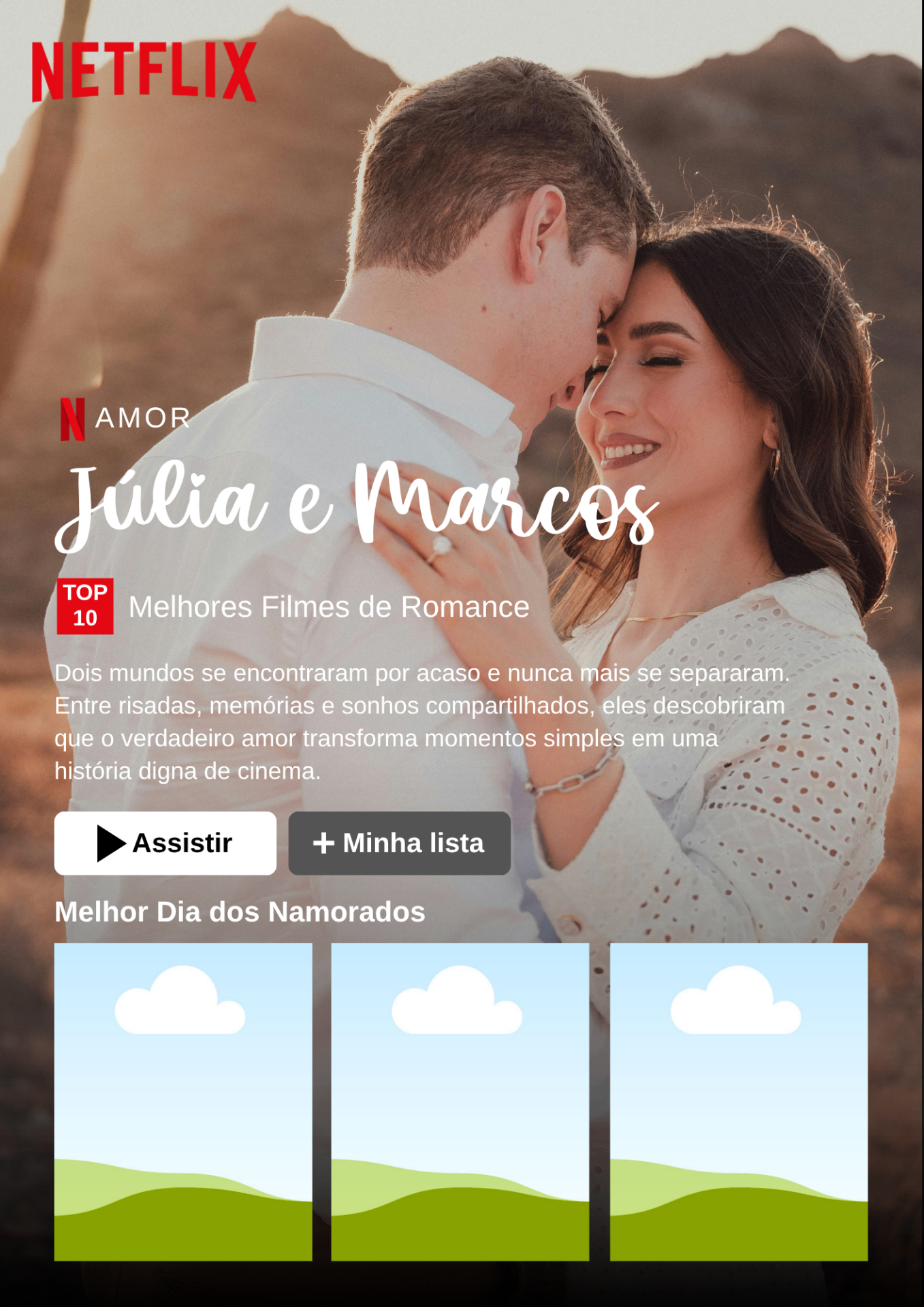 Quadro interativo Netflix e Spotify