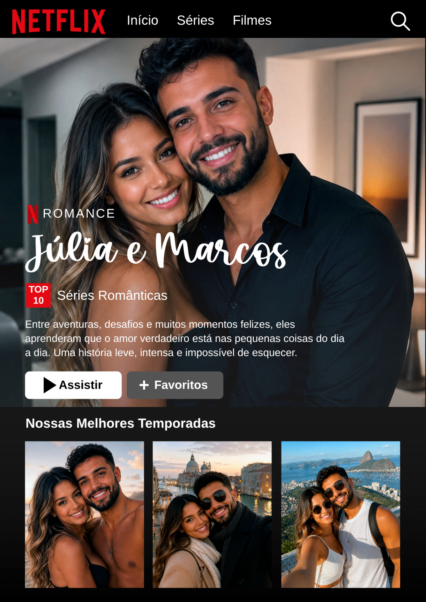 Quadro interativo Netflix e Spotify