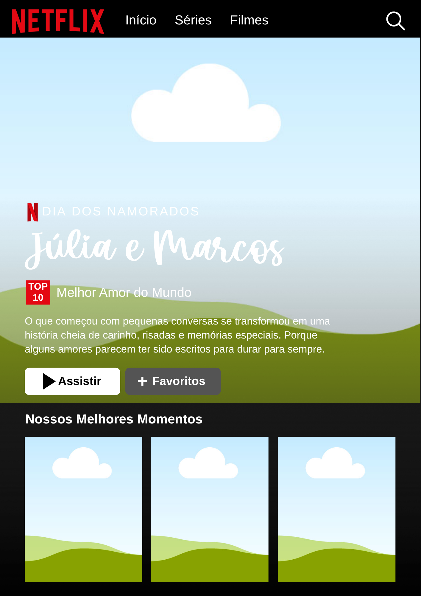 Quadro interativo Netflix e Spotify